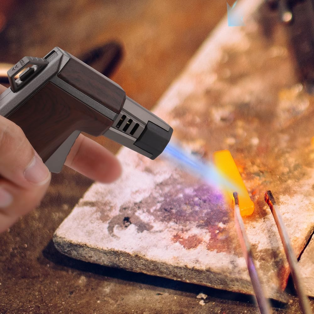 Kitchen Blow Torch for Cooking & Diy,Soldering Torch Lighter with Safety Lock and Adjustable Flame Refillable Butane Gas Lighter for Creme Brulee, Welding, Industrial (Butane Not Included) image number 5