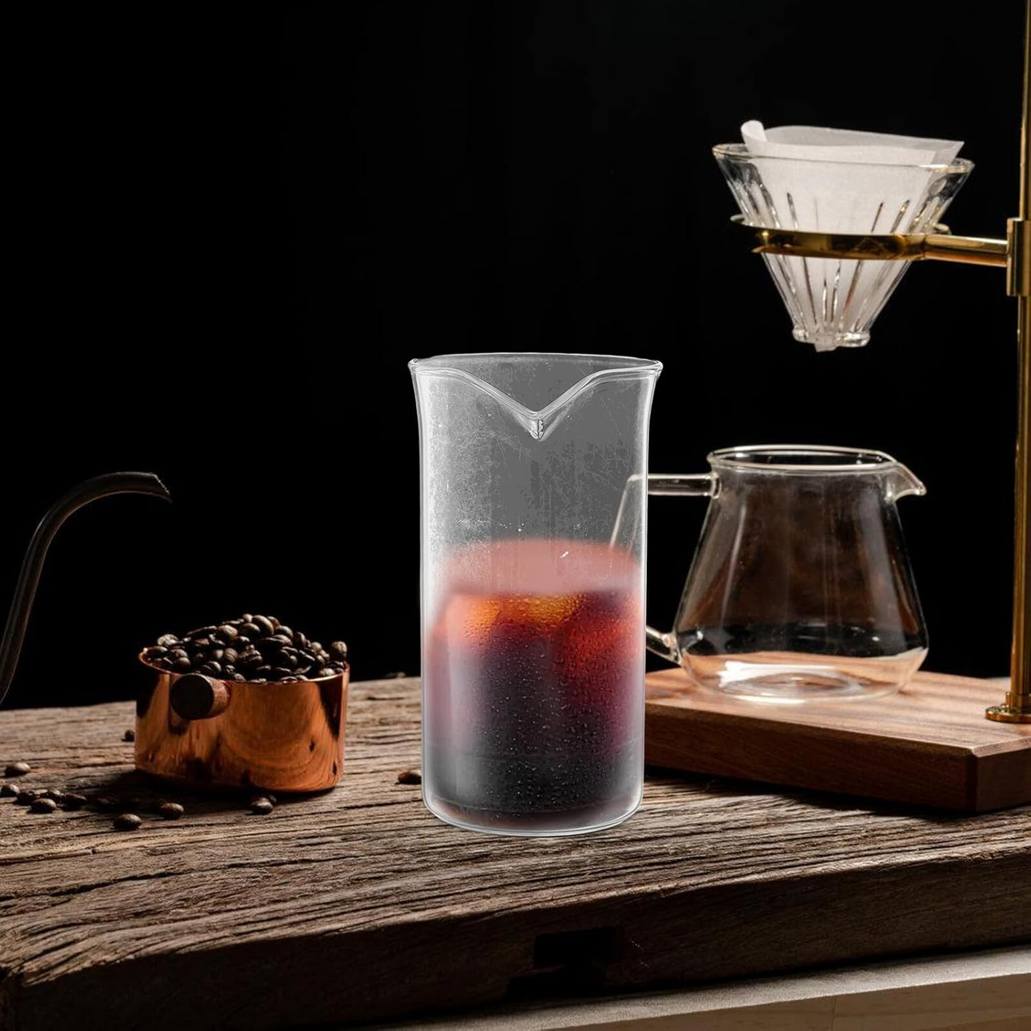 TEHAUX Coffee Press Replacement Cup Glass Beaker for Coffee and Tea Makers Narrow Spout Design Easy Installation Brewing Mug image number 4