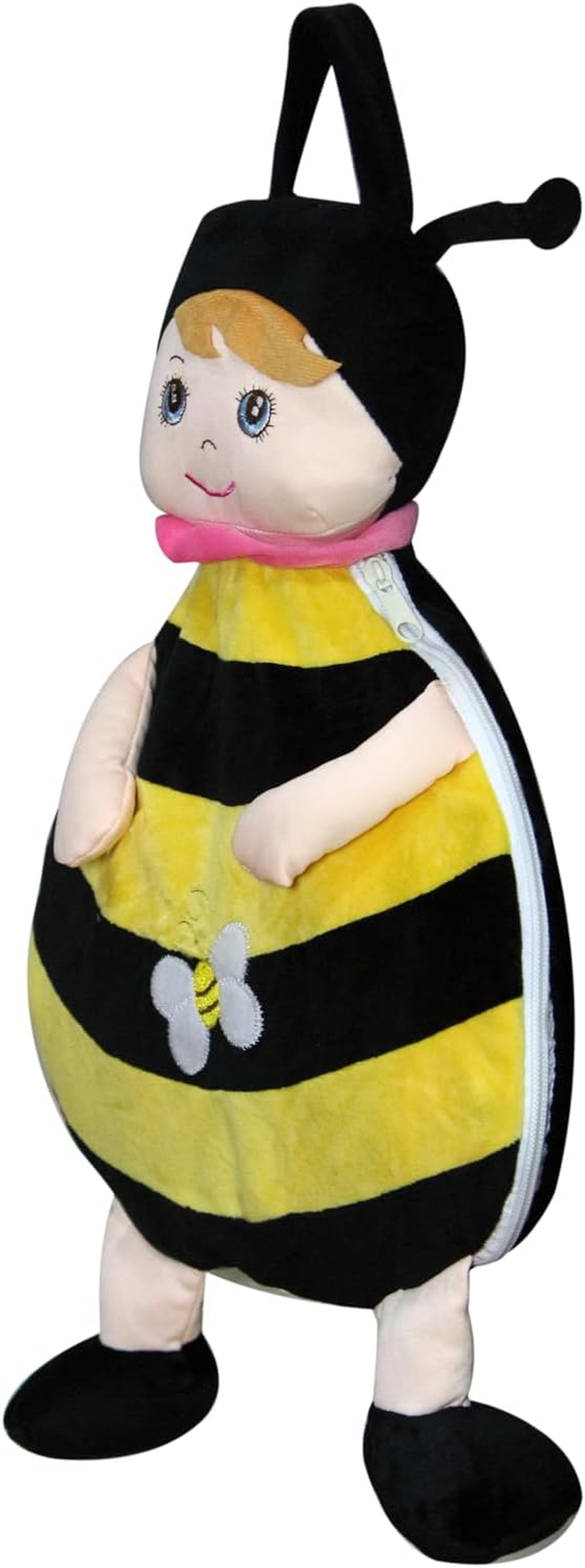 Garden of Arts Houses Soft Buddies Bumble Bee Portable Foldable Soft Blanket Folds into Cushion with Zipper Ideal for Car and Home for Kids and Baby- Set of 1 image number 2