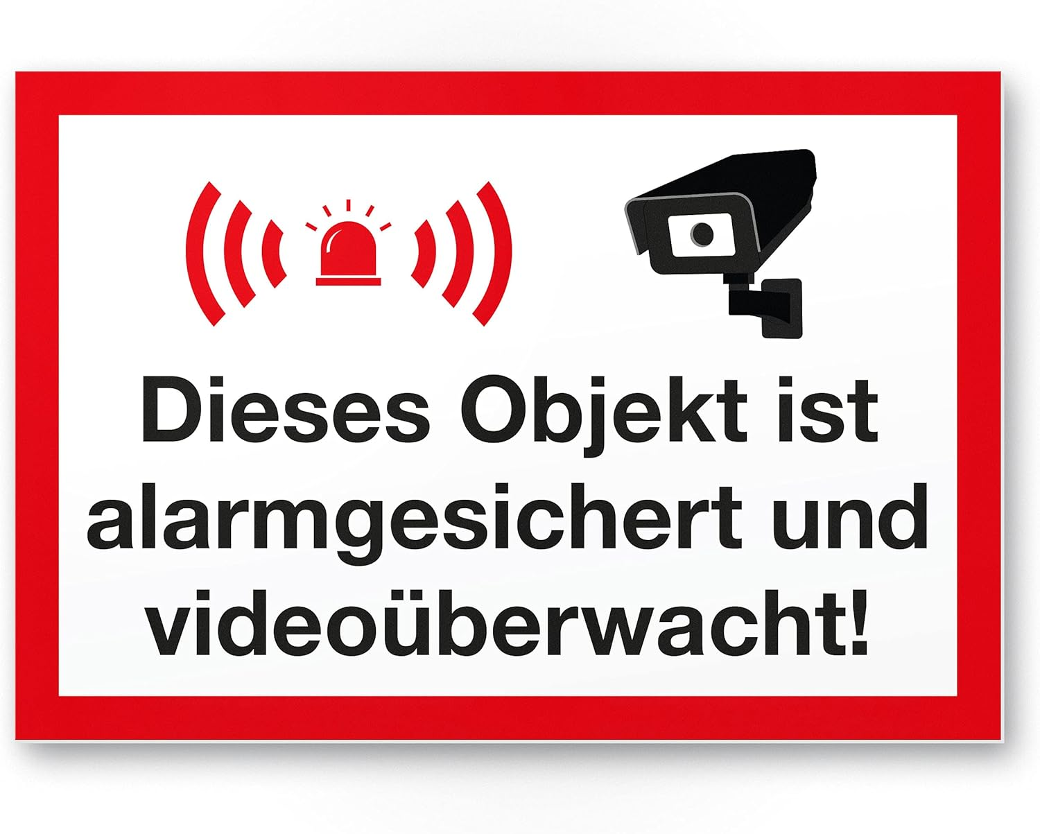 Komma Security Object Alarm-Secured Video Surveillance Plastic Sign - Attention Caution Video Surveillance - Notice Sign Video Surveillance - Warning Sign image number 4