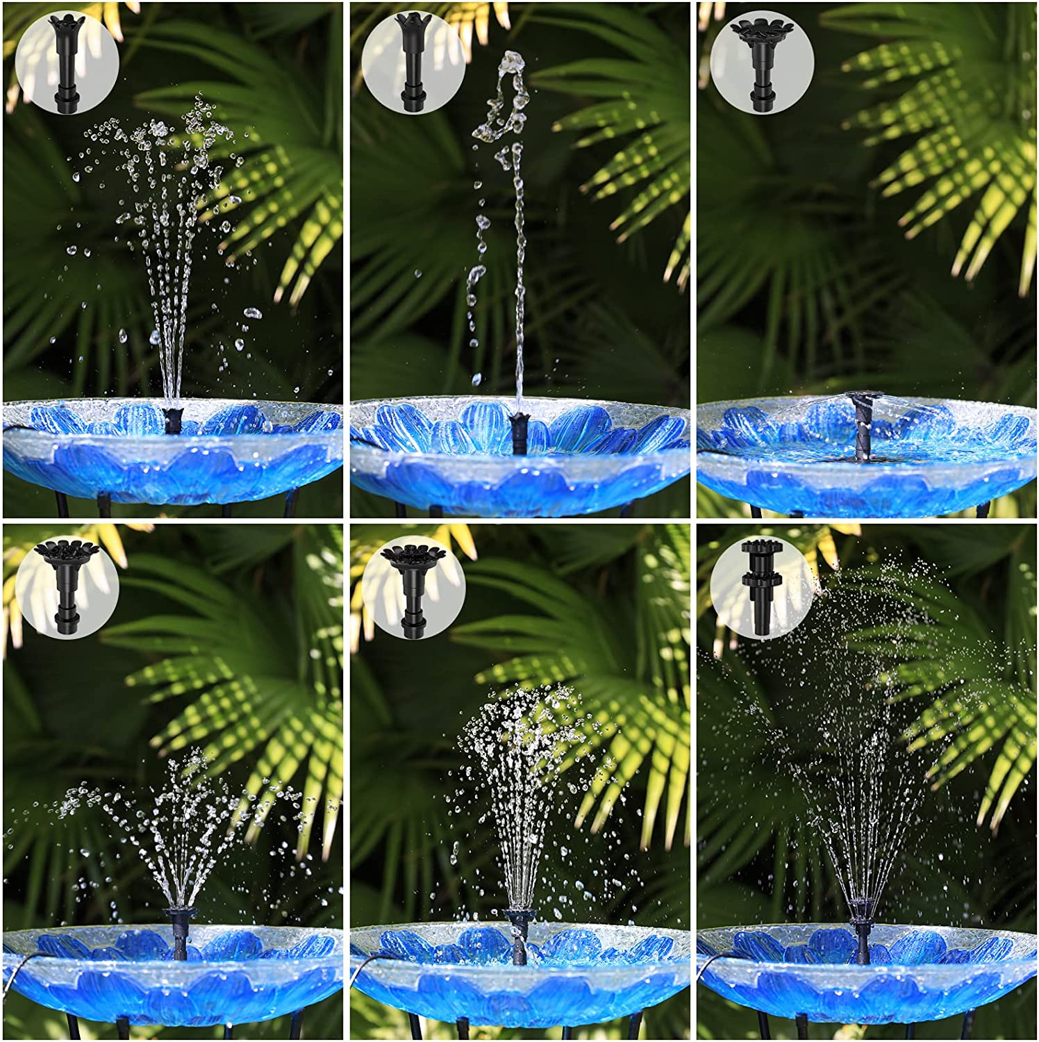 AISITIN 3.5W Solar Fountain Pump, DIY Solar Panel Fountain with 4.9FT Water Pipe Pump with 16 Nozzles Sprays Elegant Water Feature for Bird Bath, Garden Decoration, Pets Drinking and Pond image number 5