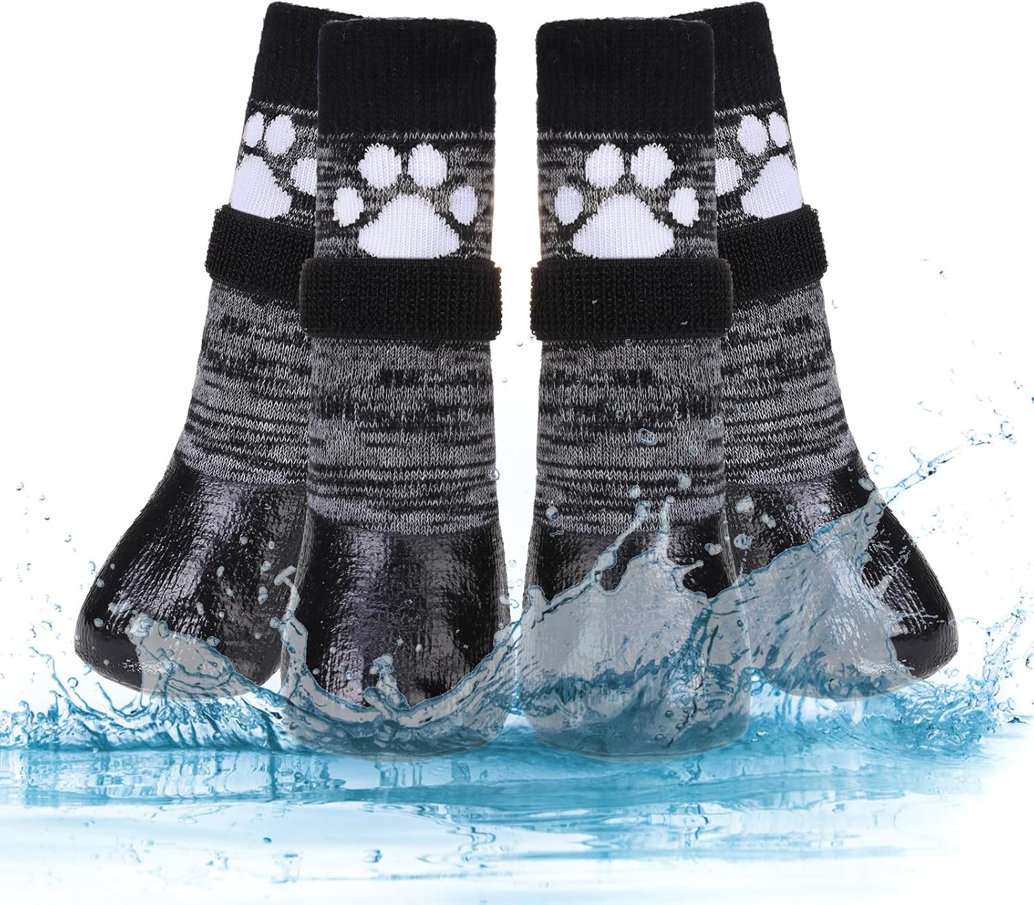 KOOLTAIL Non Slip Dog Socks to Prevent Licking Paws for Hardwood Floors, Dog Boots Shoes for Hot/Cold Pavement with Grippers Traction Control, Waterproof Paw Protector for Small Medium Large S image number 4