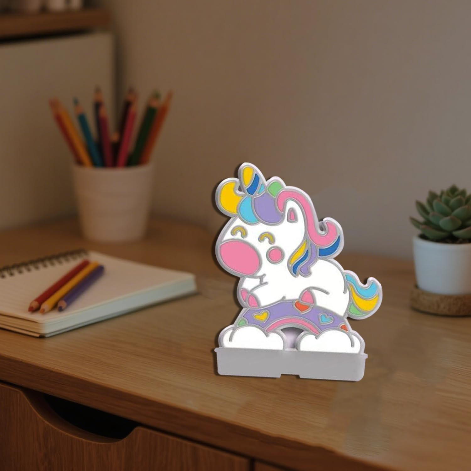 LED Night Light Cartoon Pink Night Lamp Cute Bedroom Decor (B) - A image number 6