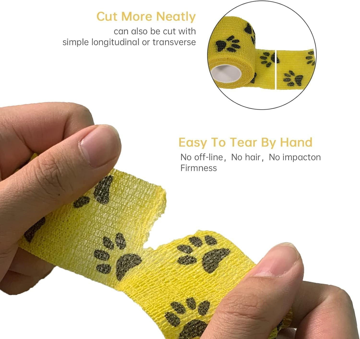 Walquicks 12 Rolls Pet Self Adhesive Bandage, 4 Colors Vet Wrap Bulk, Soft Breathable Vet Pet Wraps, Breathable, Elastic, for Cats, Dog, Horse, Pet and Others Waterproof Self Adherent Bandage image number 3