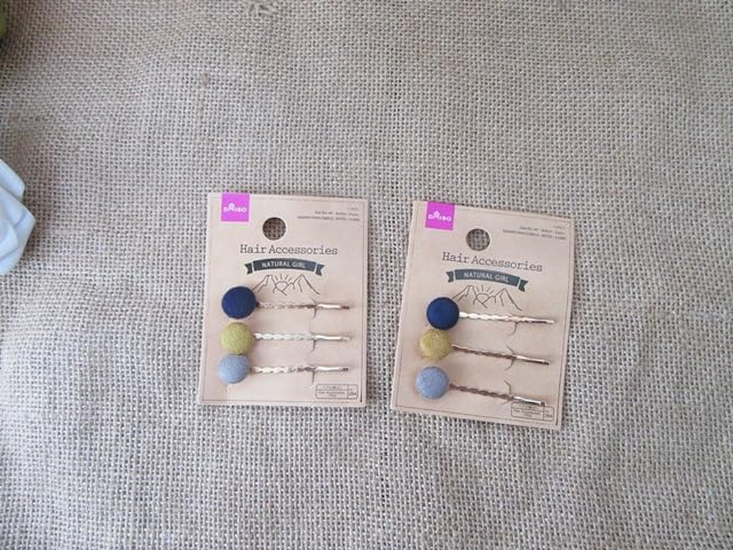 6Sheets X 3Pcs Classic Button Hair Clip Hair Accessory Mixed Color image number 4
