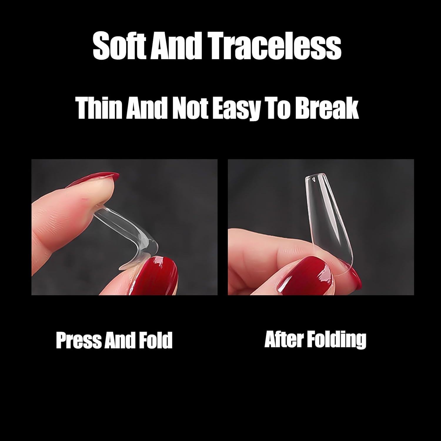 Taoluwin 500Pcs Clear Nail Tips, 10 Sizes Full Cover False Nails, Press on Gel Nail Tips, Reusable False Nail Kit for DIY Extensions, Acrylic & Nail Art (Long Teardrop Shape, Long) image number 2