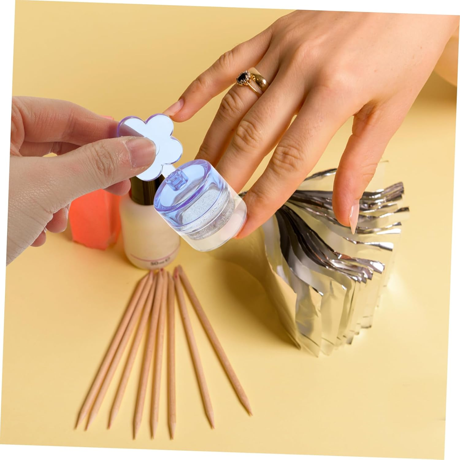 WRITWAA Silicone Nail Art Stamper Kit Flower Nail Stamps for French Manicure Stamping Tool image number 4