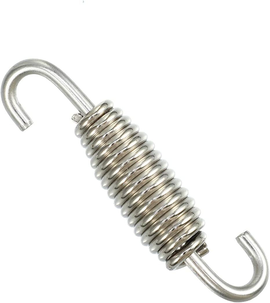 X AUTOHAUX 8 Set 55Mm 2.17" Motorcycle Exhaust Pipe Spring with U Shape Hooks Stainless Steel Silver Tone