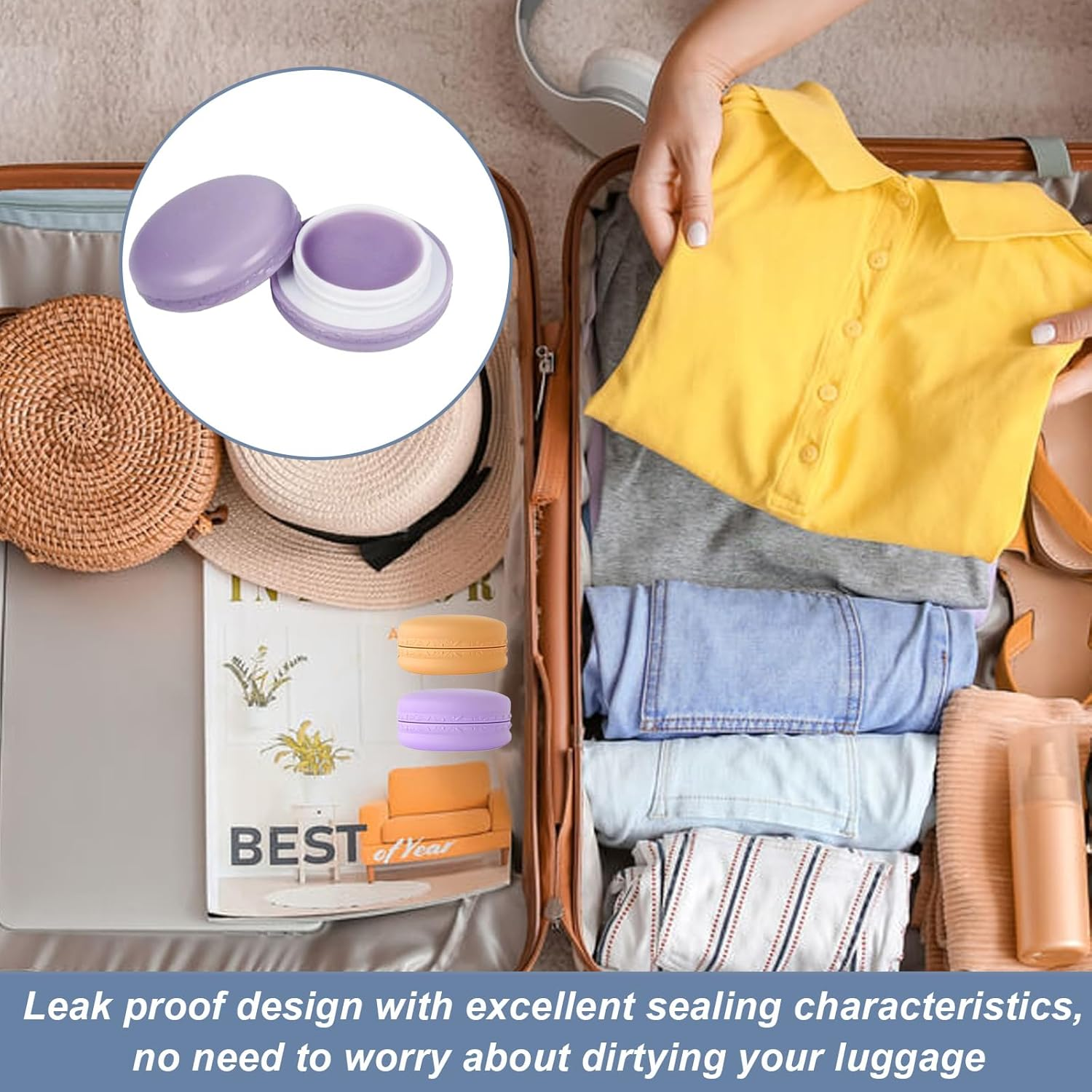 6Pcs 10G Travel Containers,Small Container,Plastic Jars,Small Plastic Containers,Small Cosmetic Sample Empty Container,For Cosmetic Body Empty Sample Containers,Travel Accessories image number 4