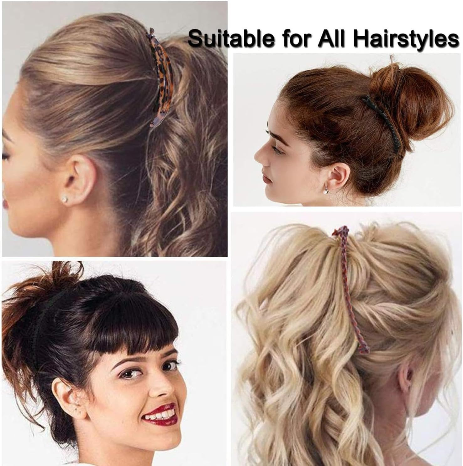 Labymos 4Pcs Banana Hair Clips Vintage Clincher Combs Tool for Thick Curly Hair Accessories Fishtail Hair Clip Combs Banana Clip Set for Women Girls image number 3