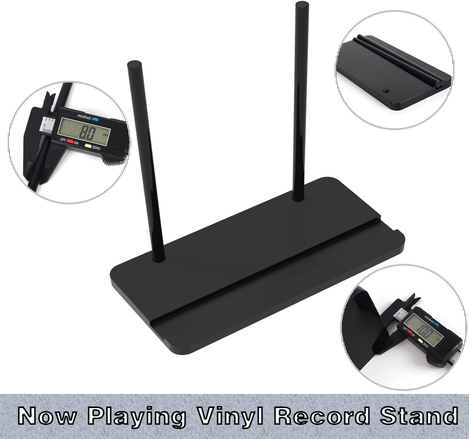 Record Holder, Vinyl Record Display, Tabletop Vinyl Record Holder, Now Playing Record Stand, Minimalist Design Acrylic Record Stand, Easy Assembly (Black) image number 4