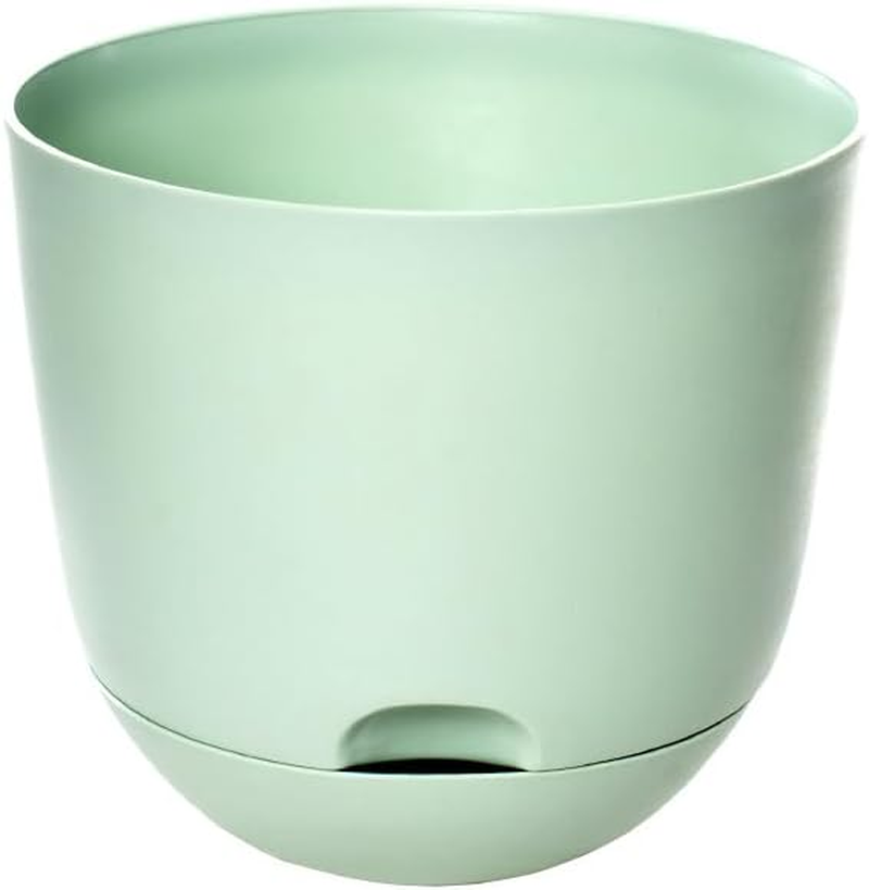 2 Pieces of 20Cm Self Watering Planters High Drainage with Deep Saucer Reservoir,For Indoor & Outdoor Garden Flowers Plant Pot (Green)