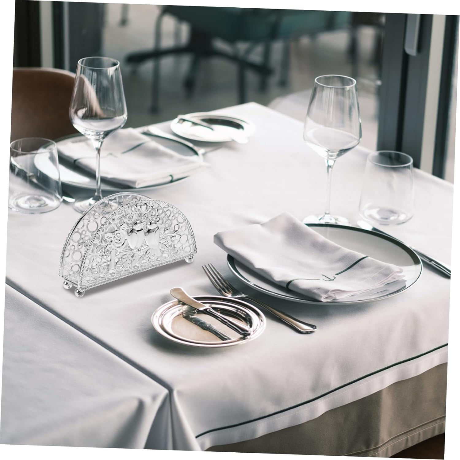 KICHOUSE Freestanding Napkin Rack Metal Paper Towel Holder Napkin Storage Holder image number 4