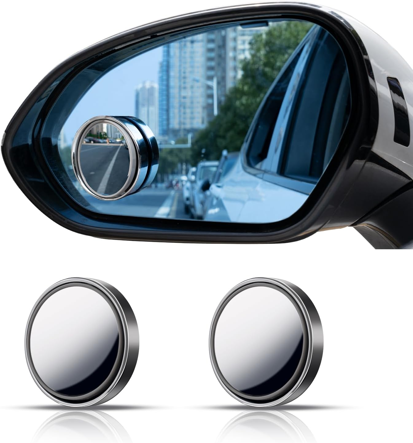 Blind Spot Mirror,2" round HD Glass 360&deg;Wide Angle Adjustable Blindspot Mirror,2Pcs Convex Car Side Mirror for Cars SUV and Trucks