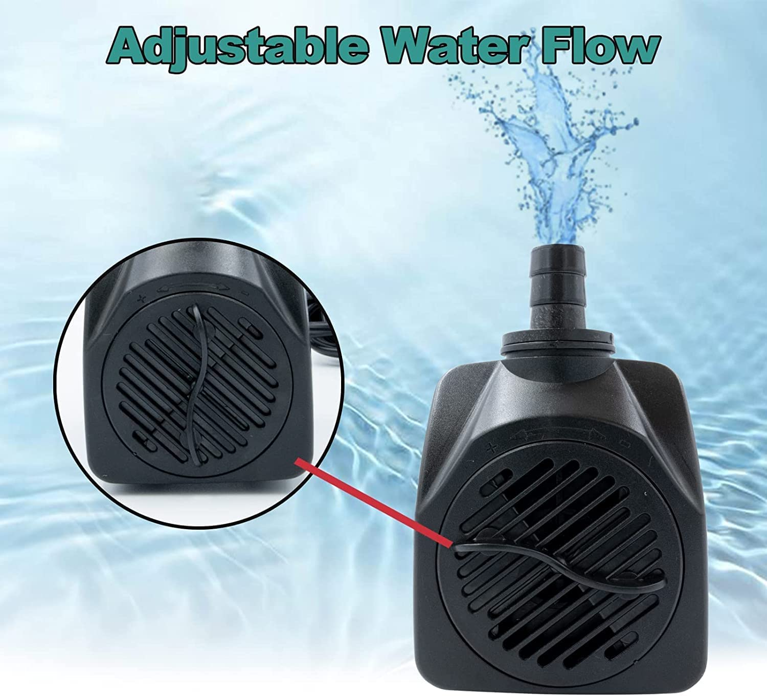 Submersible Pump, 45W Ultra Quiet Water Pump Small Submersible Pump for Fish Tank, 2500L/H Pond,Aquarium, Fountain, Statuary, Hydroponics image number 1