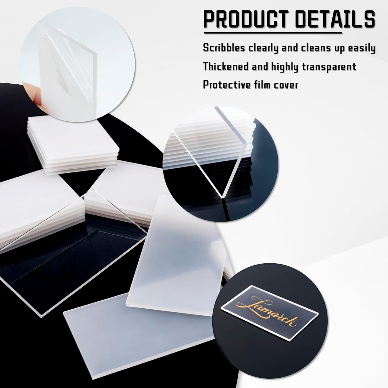 24 Pcs Clear Acrylic Place Cards for Weddings, 3.5" X 2" Rectangle Acrylic Blanks for Acrylic Signs and Table Place Cards, Escort Name Plate for Table Setting, Wedding, Dinner Party (Transparent)