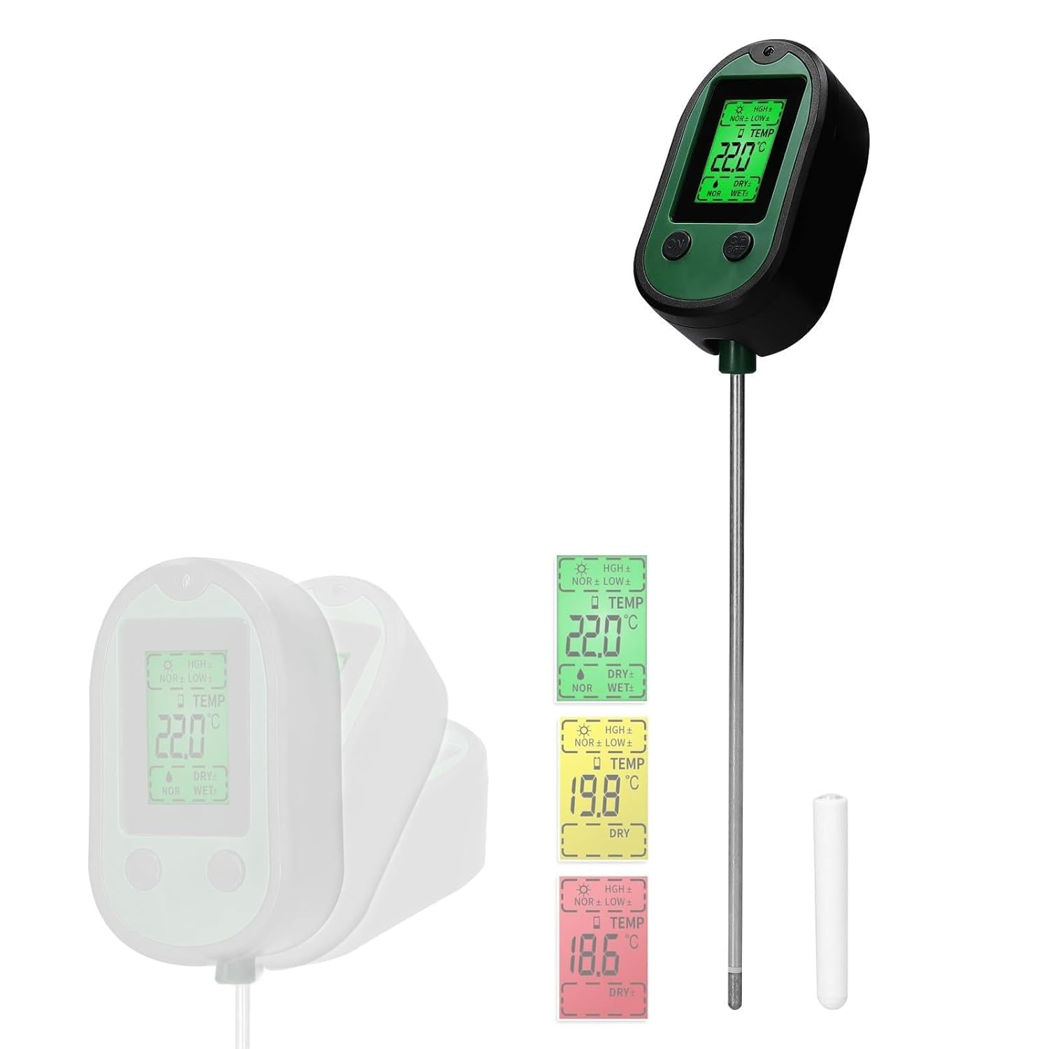 Multifunctional Soil PH Tester High Accuracy Temperature Sunlight Intensity Garden Planting Handheld Test Tool Detect Device