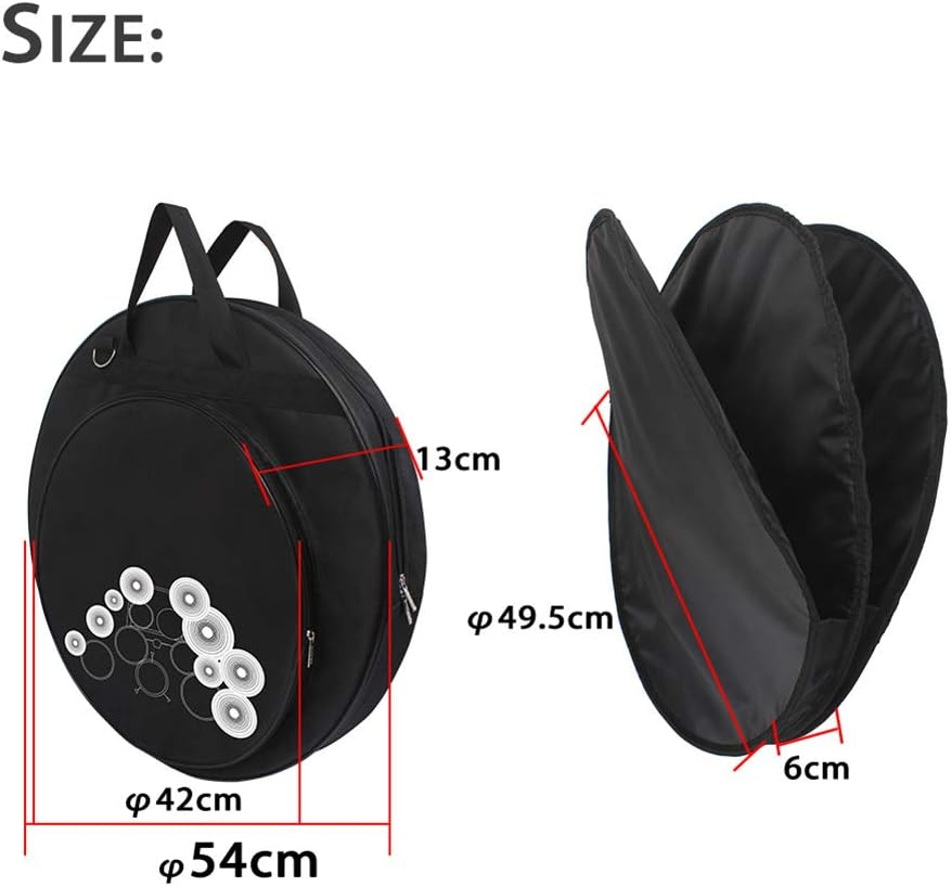 21-Inch Three Pockets Cymbal Bag - Cymbal Case Backpack Case Holder Pouch Percussion Three Pockets with Removable Divider Shoulder Strap image number 2