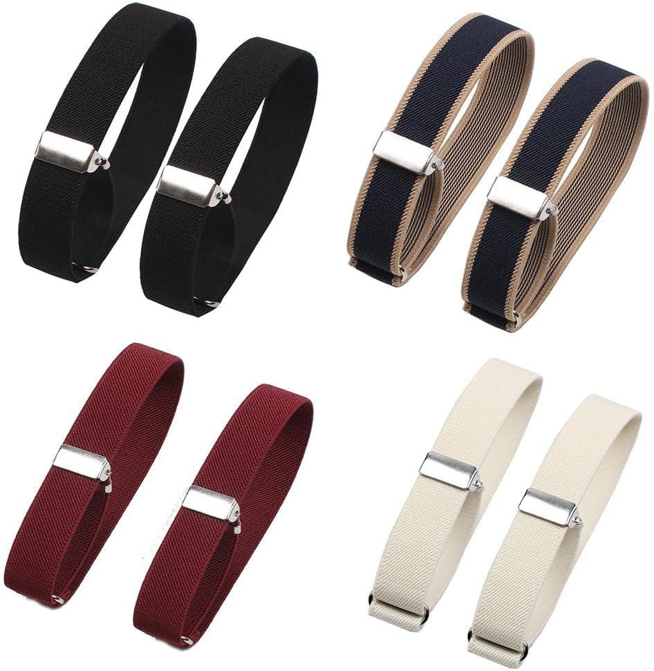 Elastic Adjustable Armbands Anti-Slip Shirt Sleeve Holders Arm Shirt Garters Hold up Sports Armband Strap for Women and Men, 1/3/4 Pairs