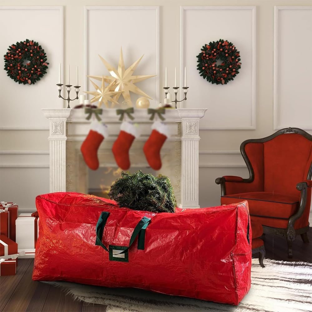 Suithink Super Large Christmas Tree Storage Bag, Reinforced Carry Handles, Dual Zippered Storage Containers,Waterproof Xmas Tree Bag Protects from Dust, Moisture & Insect,165 X 38 X 76CM image number 3