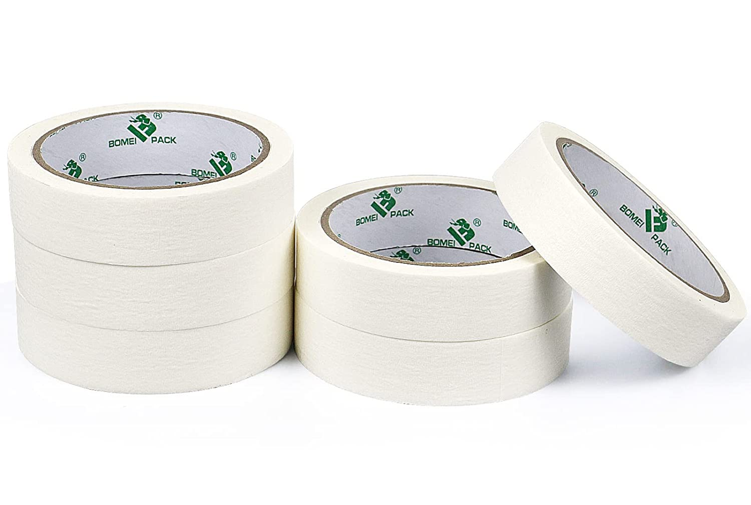 BOMEI PACK White Masking Tape Decorative Writable White Painters Tape for Arts & Crafts,6 Rolls Pack, 24Mm X 20M per Roll image number 5