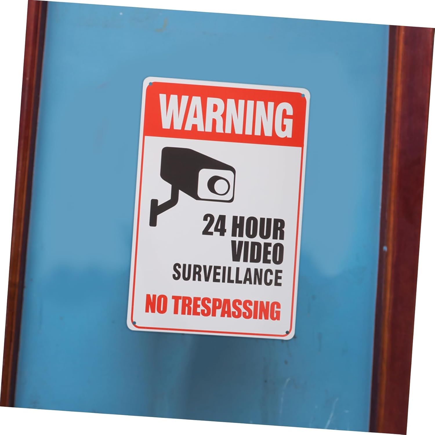 GLEAVI 2 Pcs 24 Hours Cctv Caution Signs Outdoor Cctv Signs Reflective Warning Signs 24 Hour Video Cctv Sign No Trespassing Video Surveillance Sign Emblems Iron Decorate Television image number 4