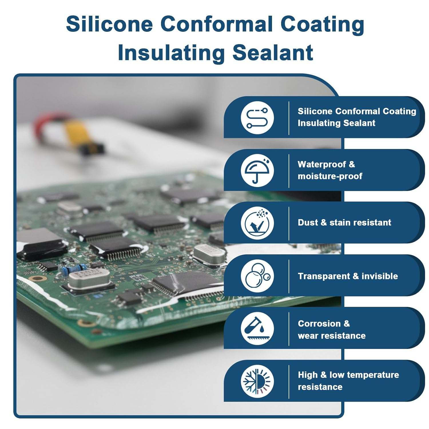 100Ml Conformal Coating for Electronics, Silicone Conformal Coating Insulating Sealant, Waterproof & Heat Resistant, for Circuit Board and Component Protection