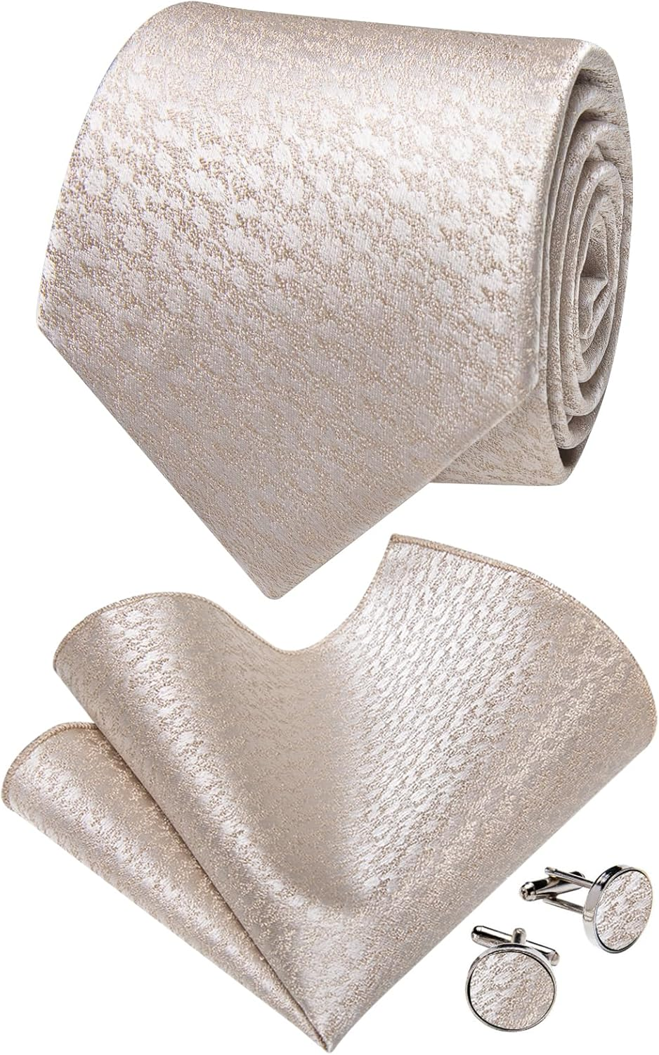 Yourties Silk Ties for Men Paisley Floral Striped Necktie and Pocket Square Cufflinks Tie Clip Set 4PC image number 1