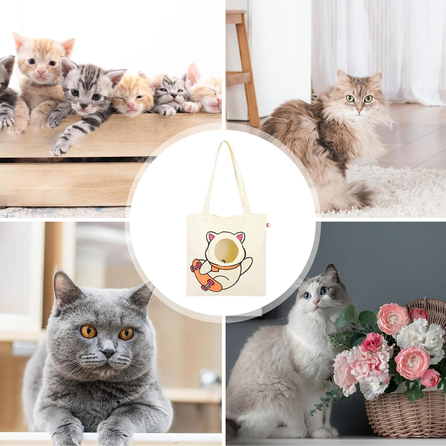 Pet Canvas Shoulder Carry Bag,Small Dog Carrier Sling - Pet Carrier for Small Dogs and Cats, Outdoor Dog Tote Bag for Shopping Camping