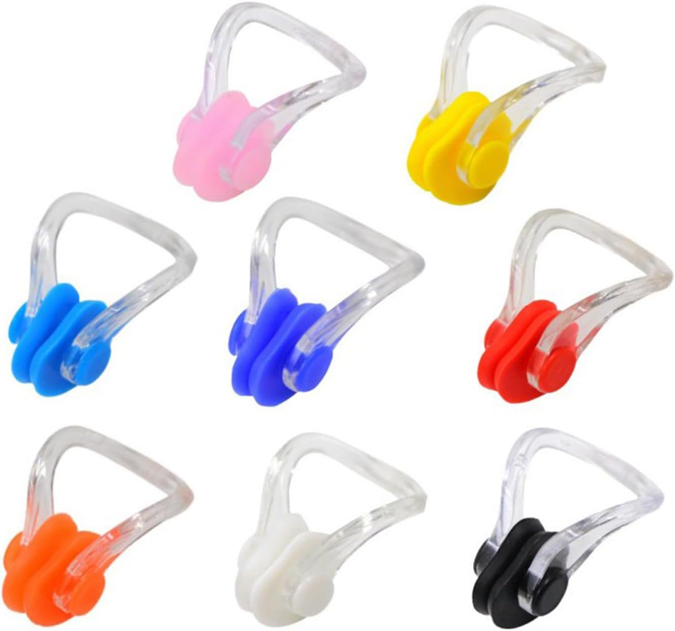 WADY 8Pcs/Pack Waterproof Silica Gel Swimming Nose Clip, Nose Clips Swimming, Swimming Nose Clips PVC Silicone Swimming Nose Plugs Swim Training Protector Plug for Adult Kids (8) image number 4
