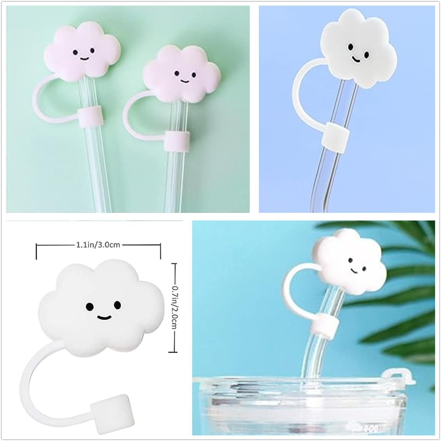 8 Pack Reusable Silicone Straw Covers - Dustproof & Splashproof, Cute Design Fits 8Mm/0.3In Straws, Bpa-Free Food-Grade Silicone, Eco-Friendly Straw Tips Protectors for Kids Adults, Dishwasher Safe image number 5