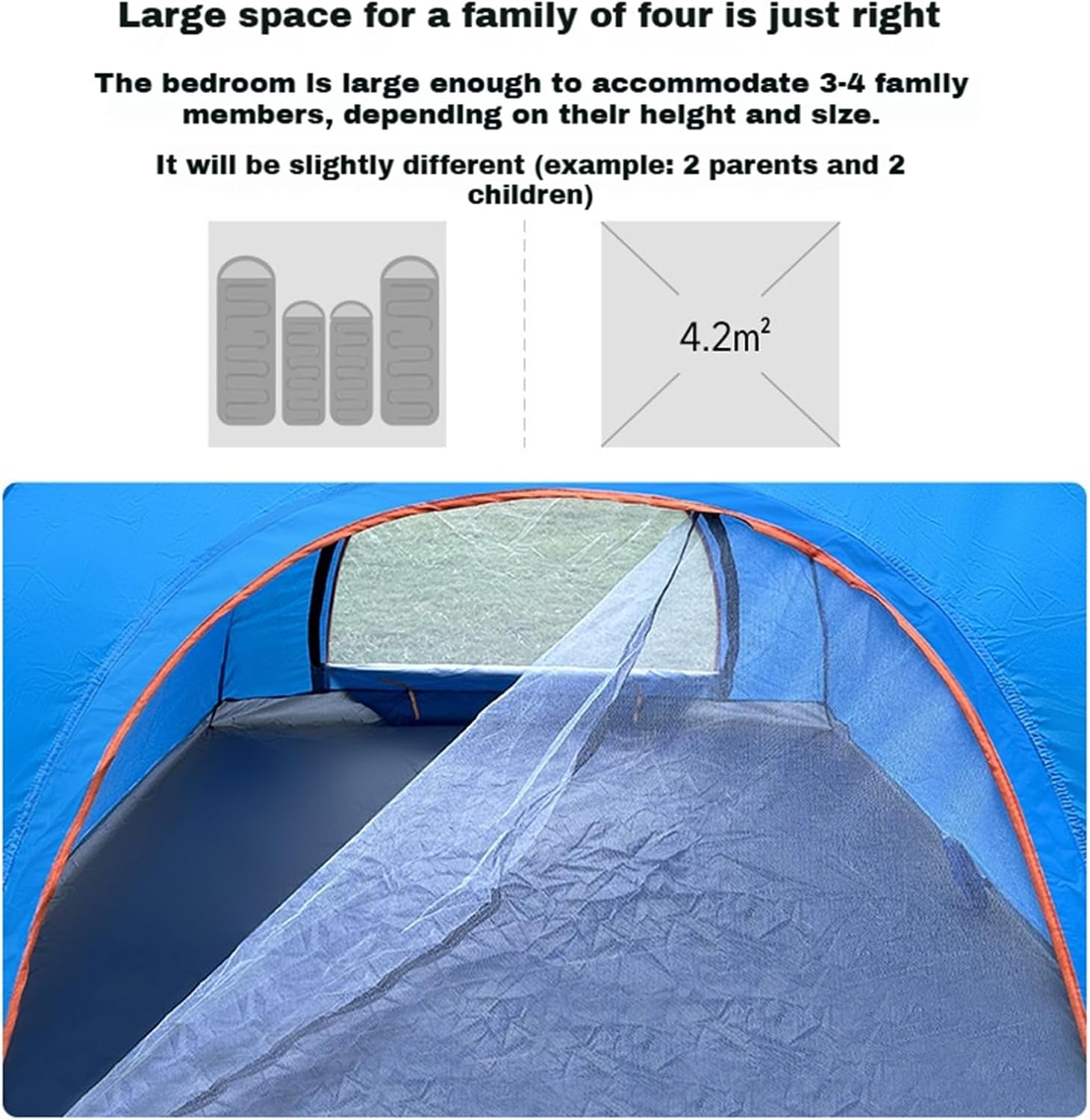 Camping Tent,Heyinova Pop up Beach Tent 2-3 Person,Easy Setup,With Carrying Bag,Pop up Tents Desert Camping,Weatherproof Tents for Festivals, Backyard, Sleepovers ﻿ image number 4
