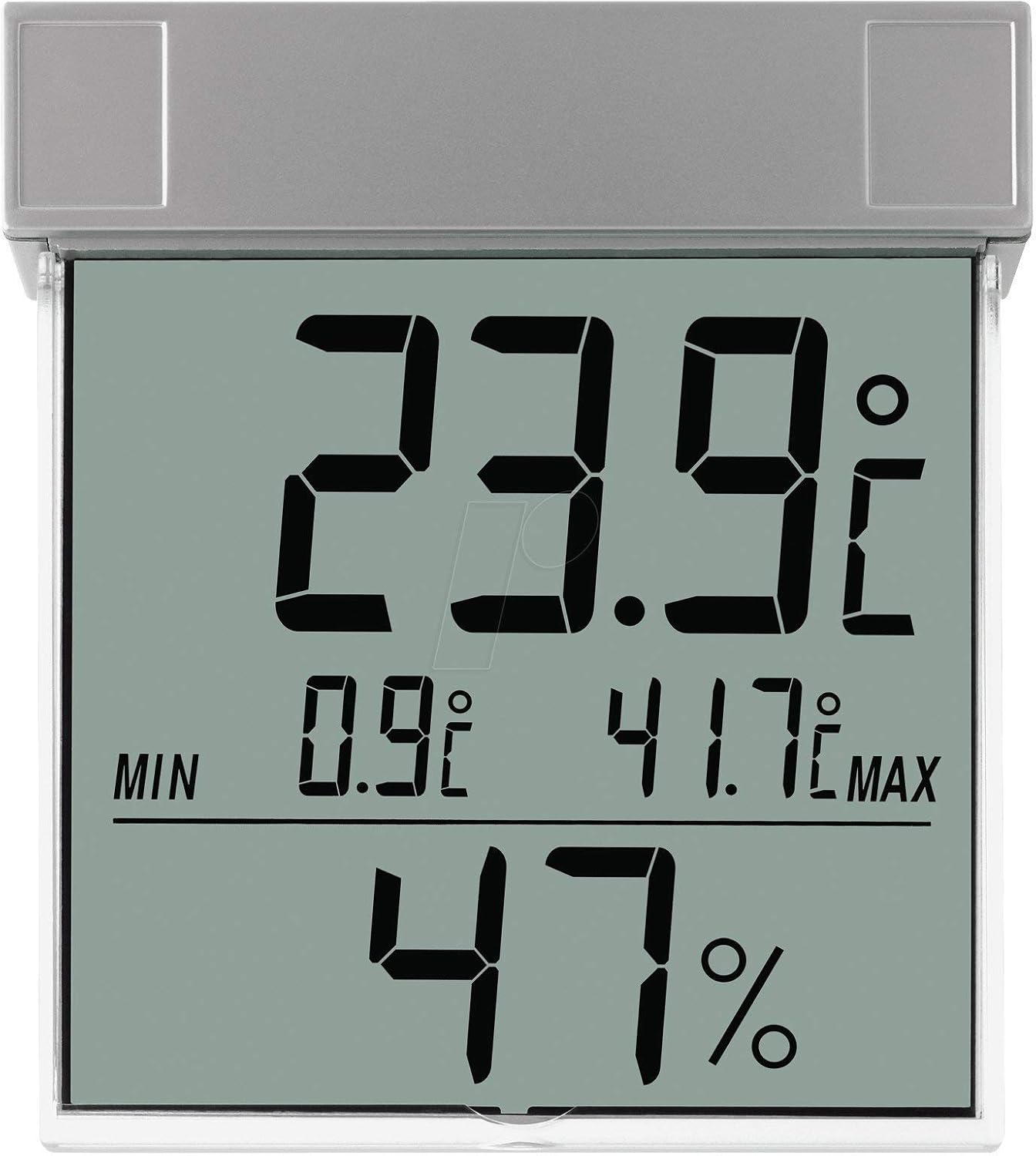 TFA Dostmann Vision 30.5020 Digital Window Thermo-Hygrometer Large Display with Outdoor Temperature and Humidity, L 97 X W 22 X H 105 Mm image number 2