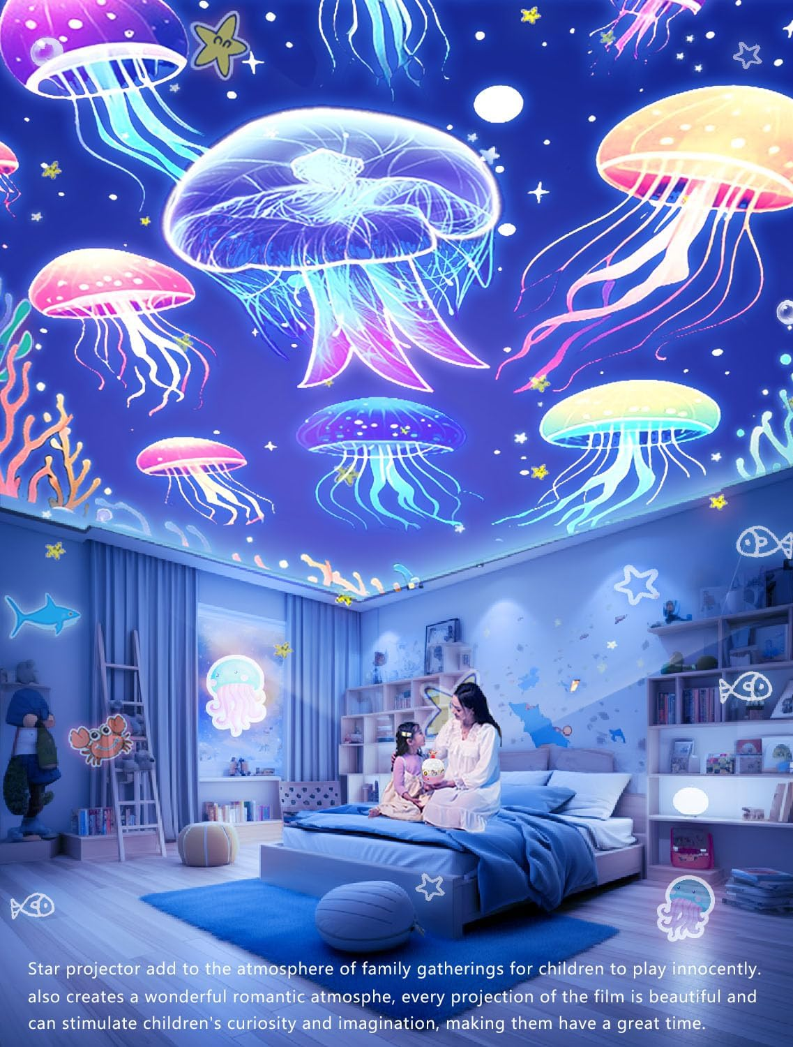 21 Set of Films, Ceiling Kids Light, Unicorn Star Night Light Projector for Kids Room, Night Light Projector for Girls Bedroom Decor, 360&deg; Rotating, Birthday, Christmas, Gifts image number 4