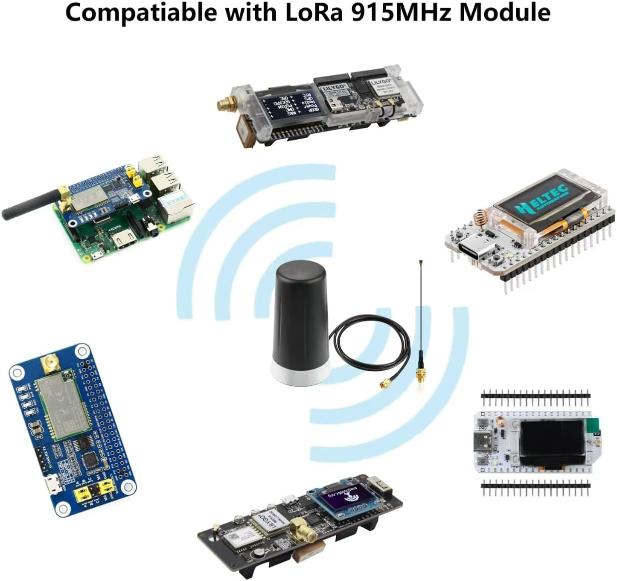 Meshtastic Long Range 915Mhz Lora Magnetic Base SMA Male Antenna with IPEX Extension Cable for Trunk Vehicle Car ESP32 Lora V3 Development Board 915Mhz Lora Module, Slinkdsco