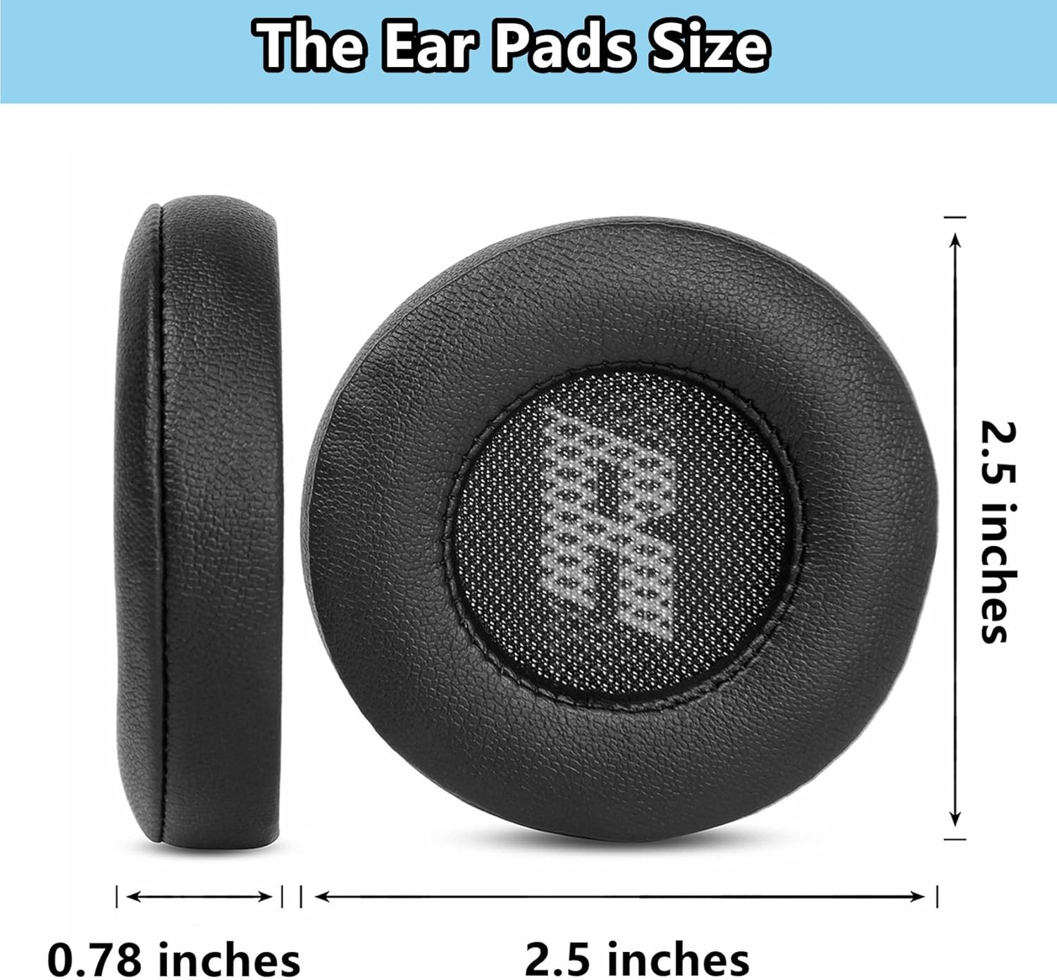Live 670NC Earpads Replacement Compatible with JBL Live 670NC On-Ear Headphones (Do Not Fit Tune 670NC) Ear Pads Ear Cushions Protein Leather High-Density Foam Black image number 3
