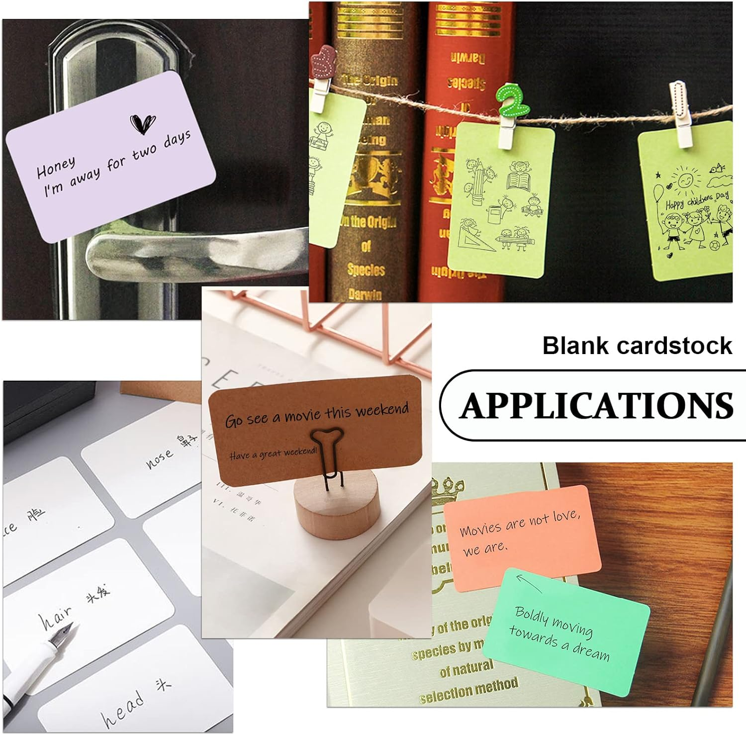 Yitexin 120Pcs Small Blank Paper Message Note Business Cards, 3.5X2'' Mini Index Cards for Gift, 8 Colors Blank Vocabulary Word Flash Study Cards Double Sided, Colored Notecards Unlined - 120Pcs image number 2