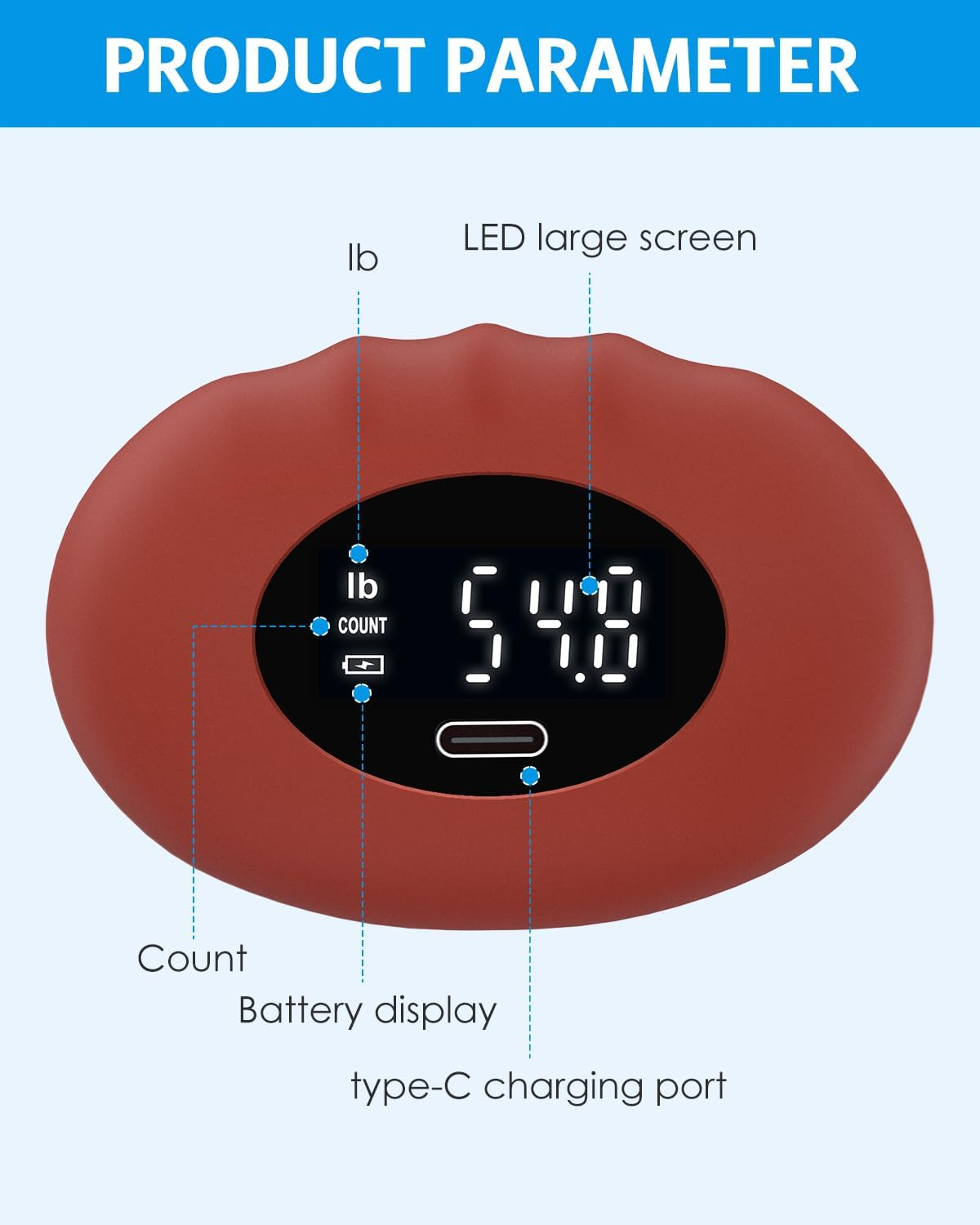 AMIR Hand Grip Strength Tester Trainer, Rechargeable Electronic Hand Dynamometer up to 395 Lbs Forearm - Gripper - Finger Grip Strengthener Exerciser, Stress Balls for Sport Home School Use image number 1