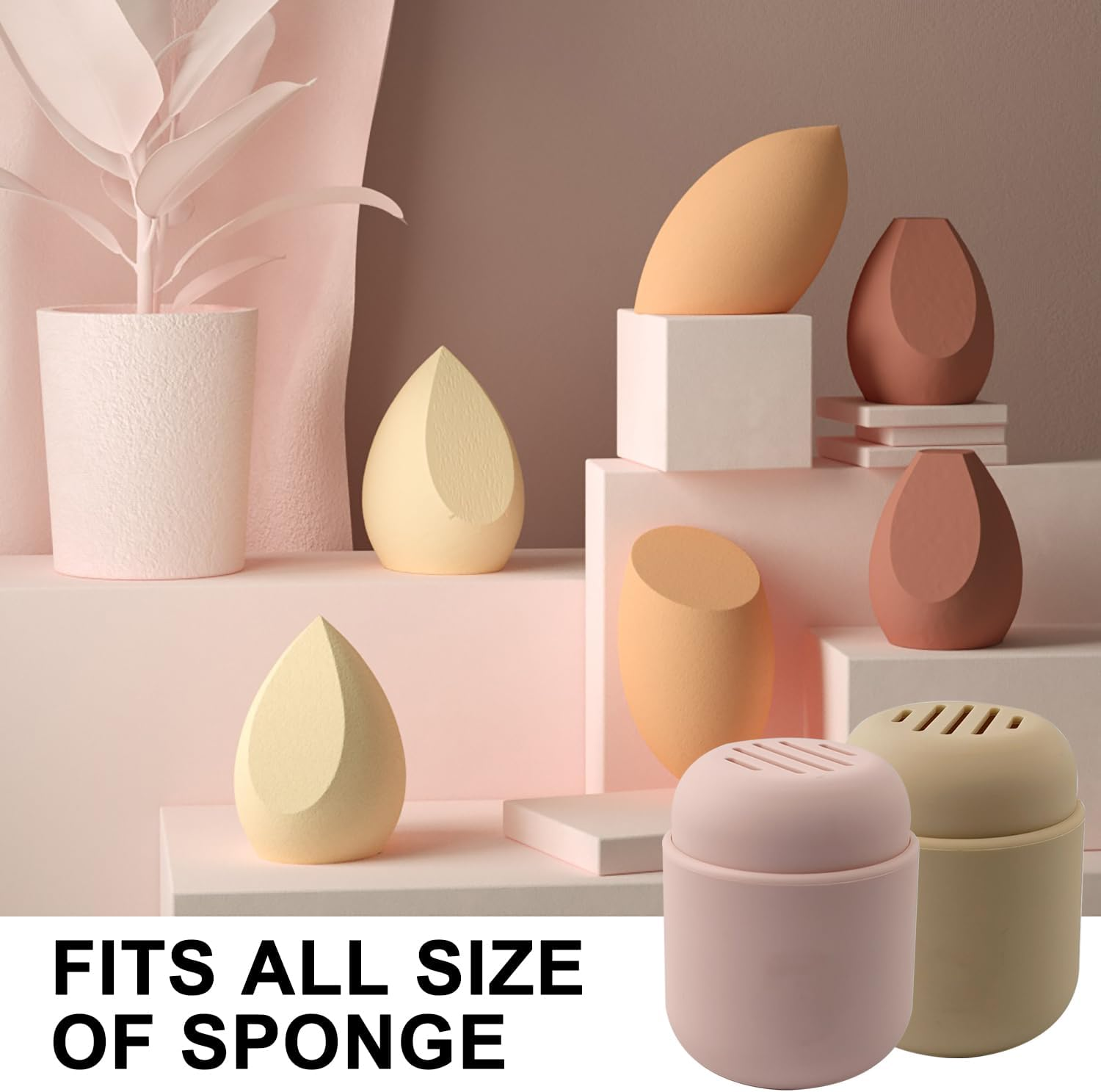 Qianqiao 2 Pieces Makeup Sponge Holder, Silicone Beauty Sponge Box, Breathable and Dust-Proof, Fast Drying, Easy to Carry, Suitable for Travel and Home Use image number 3