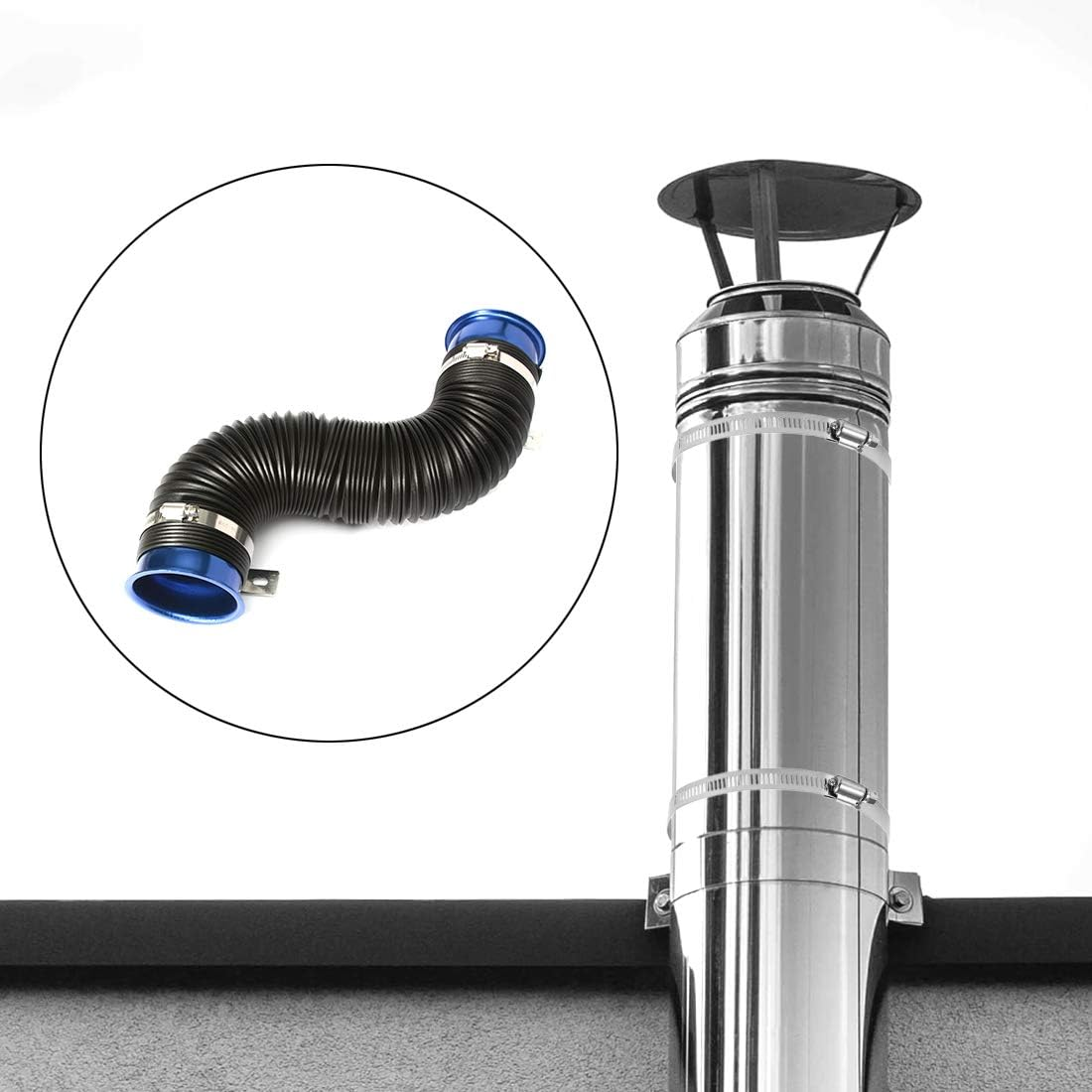 6 Inch Hose Clamps, Pipe Clamps, Adjustable, Hose Pipe Clamps 150 Mm, Adjustable Worm Drive Hose Clamp, 304 Stainless Steel Duct Clamps for Attaching Pipes image number 4