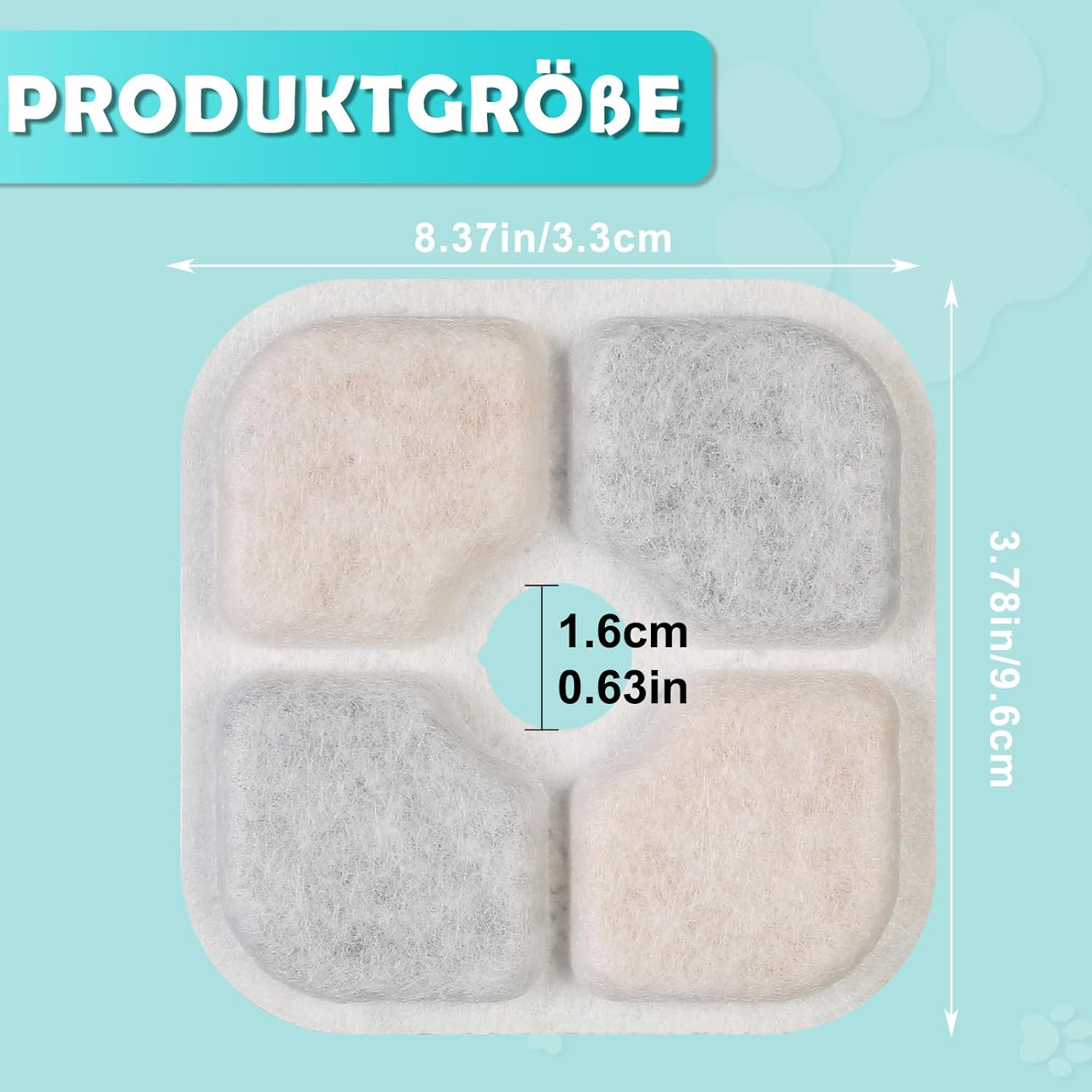 30 Pieces Filtered Cat Water Fountain, Cat Water Fountain Filter, Cat Water Fountain Replacement Filter Set, 15 Foam Sponges and 15 Filter Elements for Dockstream Cat Water Fountain PLWF005/PLWF11 image number 1