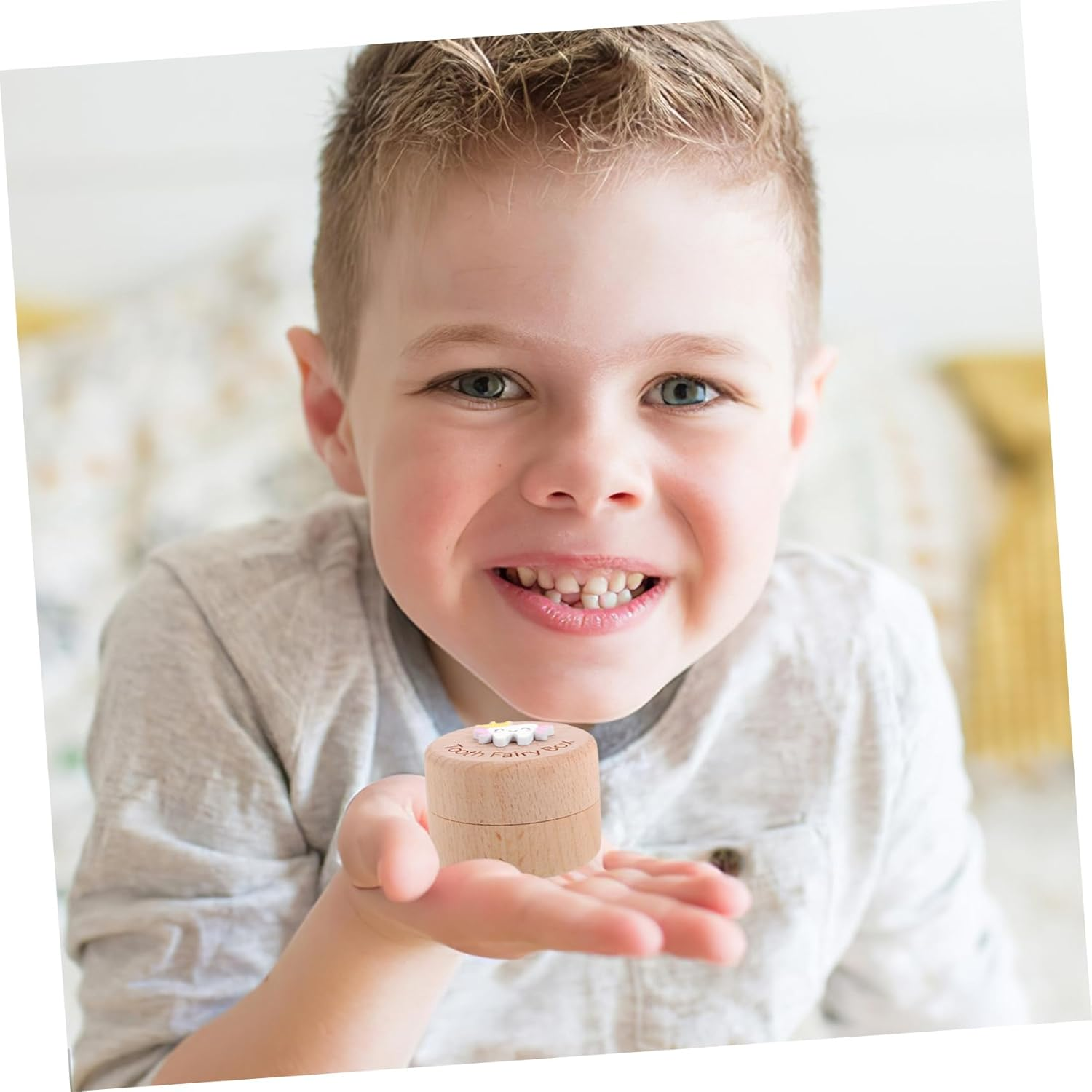 PRETYZOOM Tooth Keepsake Box Wooden Organizer for First Lost Teeth Fetal Hair Case Portable Storage for Precious Memories Easy Clean Removable Lid image number 2