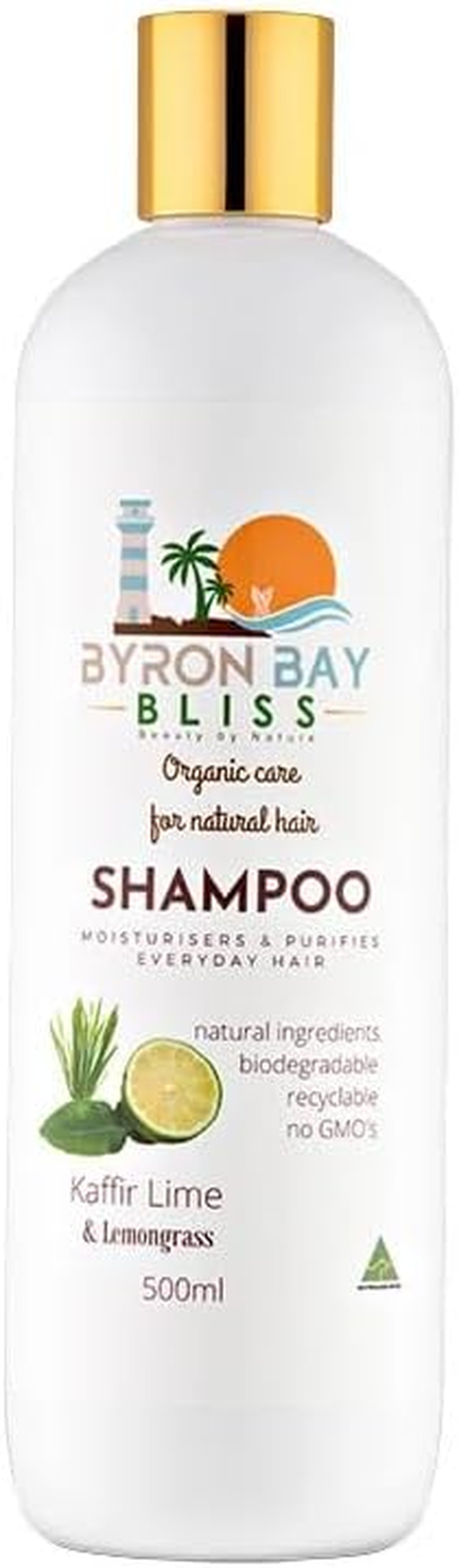 Byron Bay Kaffir Lime & Lemongrass Natural Shampoo | Vegan Hair Care with Triple Organic Oils (Argan, Macadamia, Olive) | Australian Made | 500Ml/16.9 Fl Oz image number 1