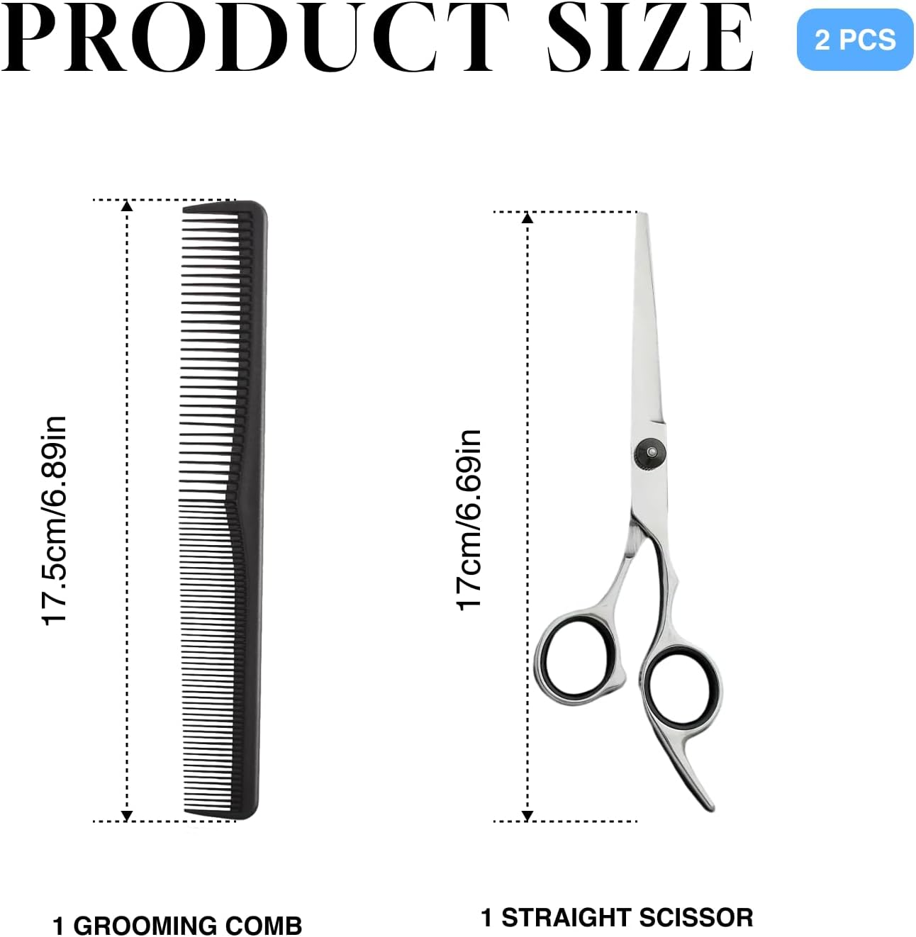 Professional Hair Cutting Scissors/Shears (6.69-Inches), Stainless Steel Haircut Scissors with Fine Adjustment Screw for Home, Salon & Barber Use, Ideal for Women, Men & Kids image number 1