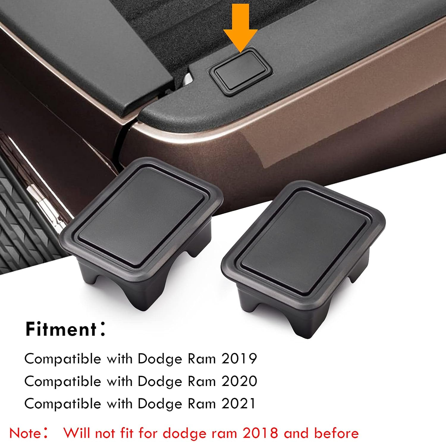 Moonlinks Ram 1500 Stake Pocket Covers, Rear Truck Bed Rail Stake Pocket Cover Compatible with Dodge Ram 2019-2024(Set of 2) image number 3
