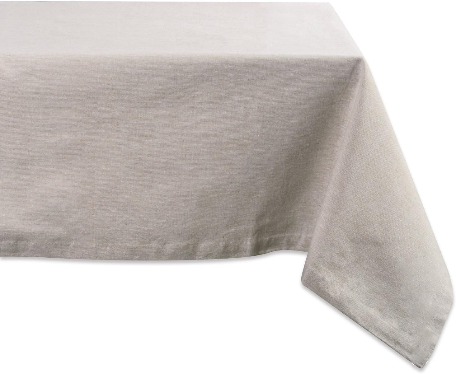 DII 100% Cotton, Machine Washable, Everyday Chambray Kitchen Tablecloth for Dinner Parties, Summer & Outdoor Picnics - 70" round Seats 4 to 6 People, Chambray Natural