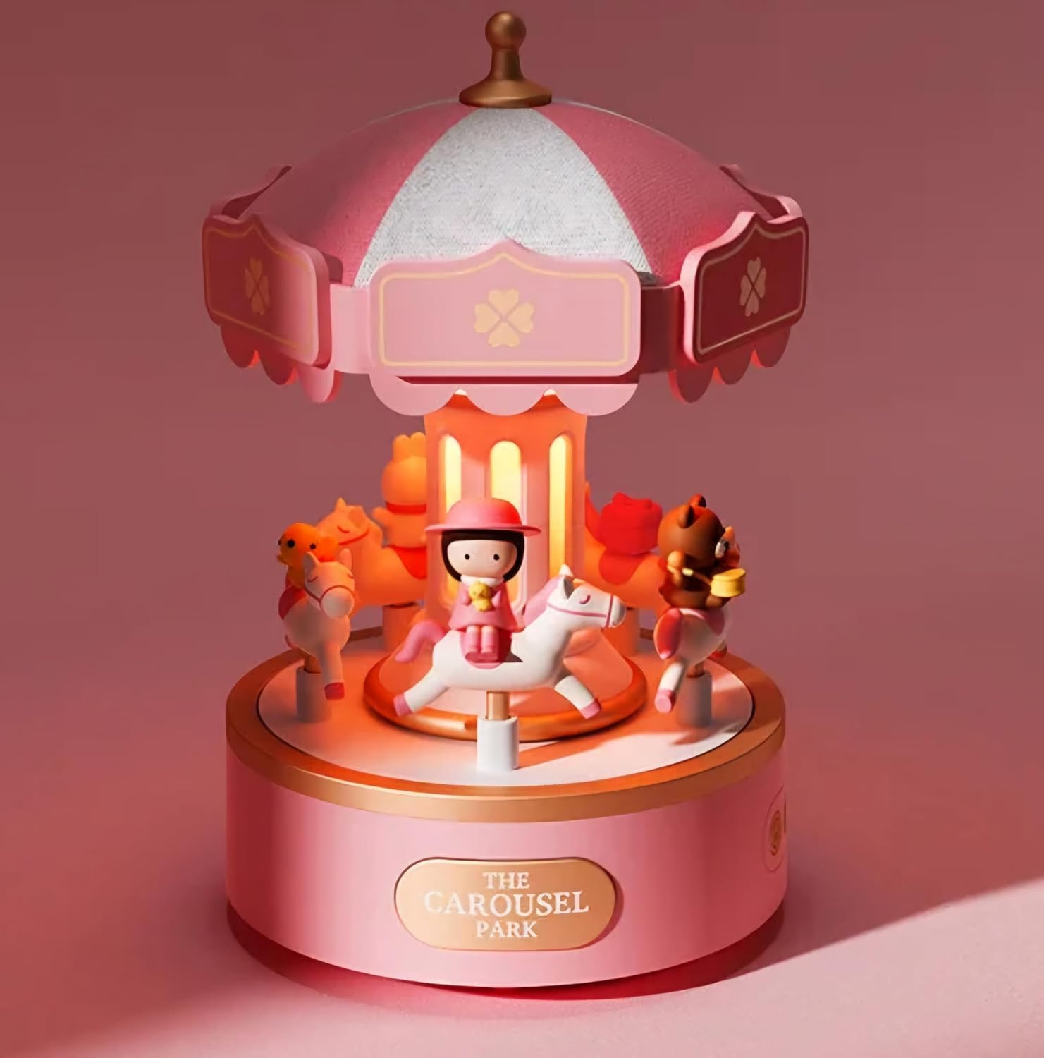 Kids Gift Carousel Music Box USB Rechargeable Night Light Sweet Dream Girl image number 5