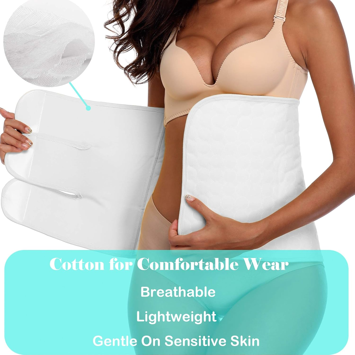 Post Belly Band Postpartum Recovery Belt Girdle Belly Binder, Cotton image number 3