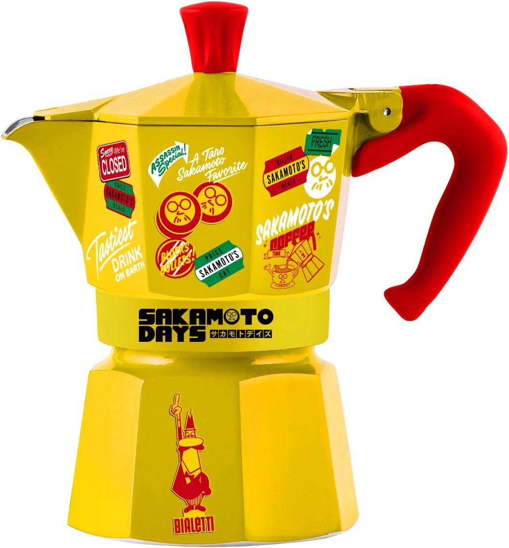Bialetti - SAKAMOTO DAYS Moka Express, 3-Cup Coffeemaker (Brews 130Ml), Yellow image number 3