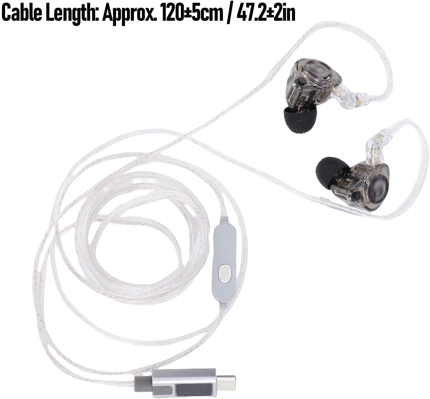 Wisoqu in Ear Monitor Headphones Built in Mic, USB C in Ear Audio Monitor with Detachable 2 Pin Cable, Hifi IEM Earphones Noise Isolating Stereo Wired Earbuds image number 1